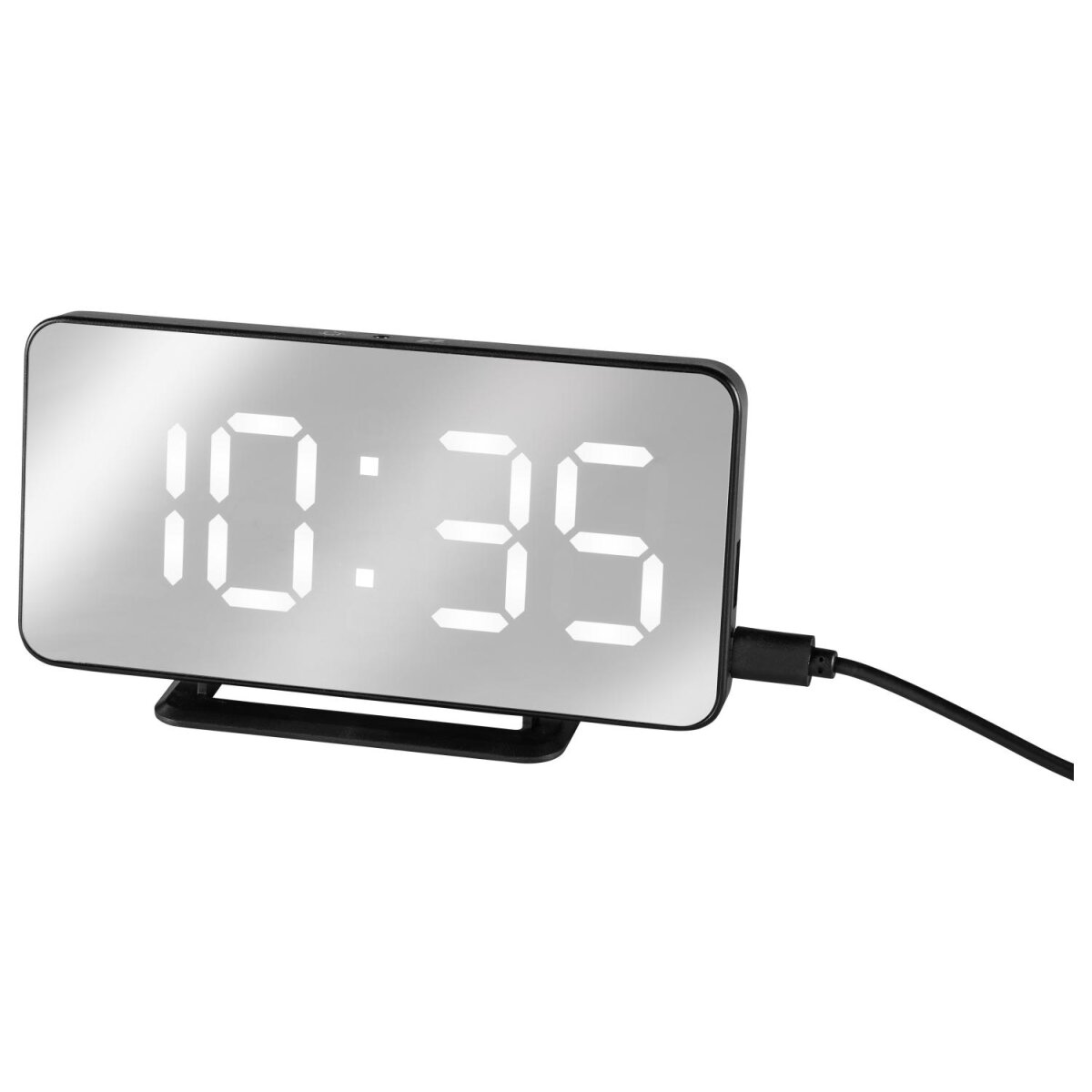 RISVOWO LED Spiegel Digitaluhr, 12/24H Anzeige, Digitaluhr für Haus, Schlafzimmer-Rot