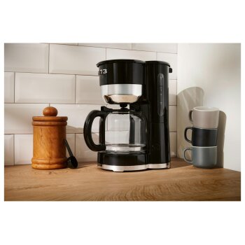 SILVERCREST® Kaffeemaschine Chrom Retro 1973 Schwarz...