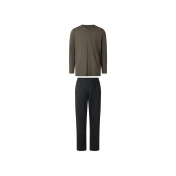 esmara Men Herren Pyjama (grau/schwarz, L (52/54)) -...