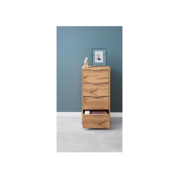 LIVARNO home Kommode Verona, mit Griffe in Mattsilber - B-Ware Transportschaden Kosmetisch