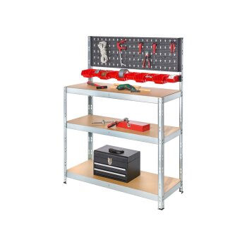 PARKSIDE® Schwerlastregal mit Werkzeugwand, 136 x 100...