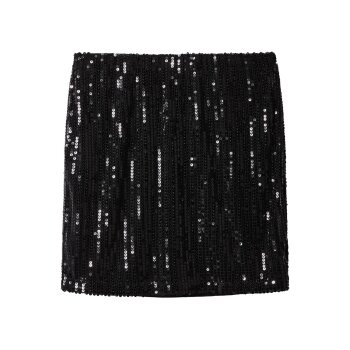 esmara® Damen Pailletten-Minirock (Schwarz, S(36/38)) - B-Ware neuwertig