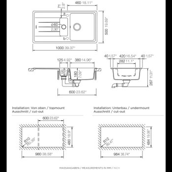 respekta by Schock Granitspüle Columbia, 100 x 50...
