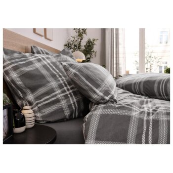 LIVARNO® Feinbiber-Bettwäsche, 135 x 200 cm (Grau) - B-Ware sehr gut