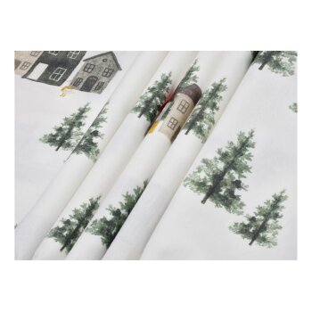LIVARNO® Feinbiber-Bettwäsche, 155 x 220 cm (Häuser) - B-Ware neuwertig