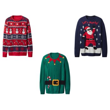 esmara Men Herren Premium-Weihnachtspullover mit...