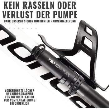 PRO BIKE TOOL Mini Fahrradpumpe, für Presta & Schrader Ventile, bis 6,9 Bar - B-Ware sehr gut
