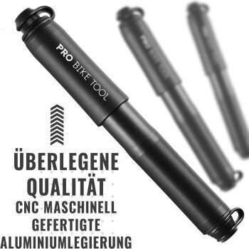PRO BIKE TOOL Mini Fahrradpumpe, für Presta & Schrader Ventile, bis 6,9 Bar - B-Ware sehr gut