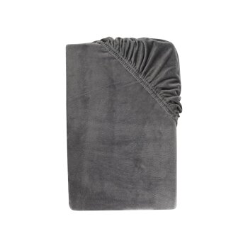 LIVARNO® Plüsch-Spannbettlaken, 180-200 x 200 cm (Grau)
