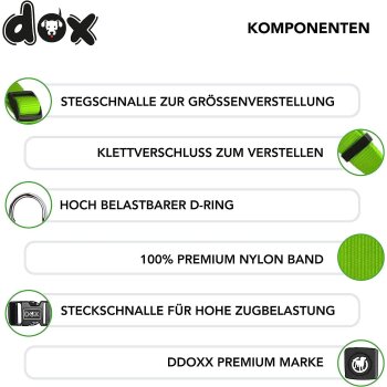 DDOXX Hundegeschirr Nylon, Step-In, verstellbar, S,...