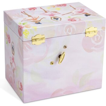 Jewelkeeper Schmuckschatulle, mit Spieluhr, Ballerina und Rosen - B-Ware Transportschaden Kosmetisch