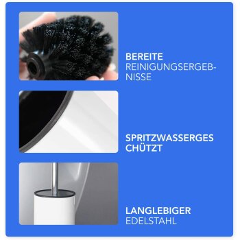 Bamodi Toilettenbürstenhalter, Edelstahl, weiß - B-Ware sehr gut