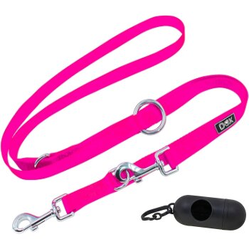 DDOXX Hundeleine Nylon, 3fach verstellbar, 2m lang, S,...