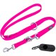 DDOXX Hundeleine Nylon, 3fach verstellbar, 2m lang, S, pink - B-Ware sehr gut
