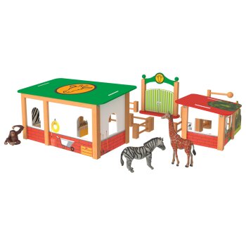 Playtive Holz Zoogehege, mit zweiseitig verwendbarer...