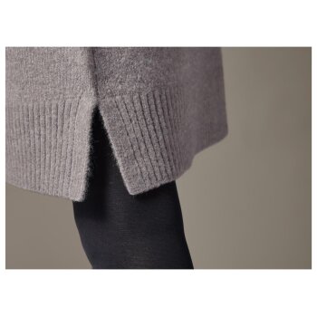 esmara® Damen Strickkleid mit Seitenschlitzen (grau, XS(32/34)) - B-Ware neuwertig