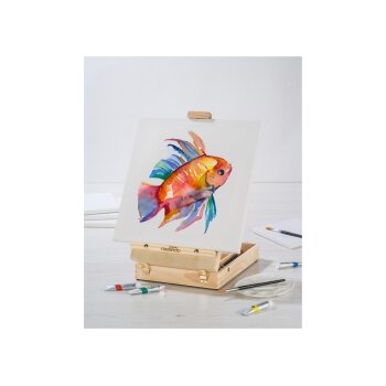 crelando® Koffer-Tischstaffelei, natur - B-Ware sehr gut