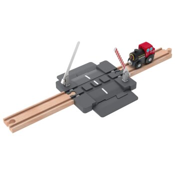 LUPILU® Verladekran / Tunnel / Bogenbrücke / Mechanischer Bahnübergang, 5-teilig / 7-teilig (Mechanischer Bahnübergang) - B-Ware neuwertig