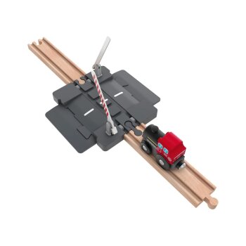 LUPILU® Verladekran / Tunnel / Bogenbrücke / Mechanischer Bahnübergang, 5-teilig / 7-teilig (Mechanischer Bahnübergang) - B-Ware neuwertig
