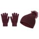 esmara® Damen Handschuhe-Mützen-Set, weiche Chenille-Qualität (Lila, One Size) - B-Ware neuwertig