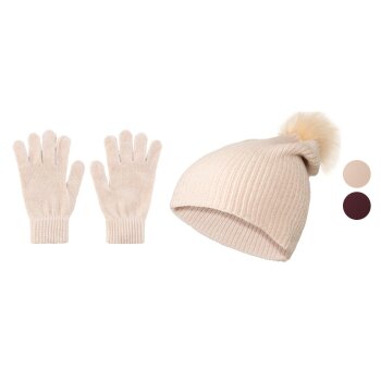 esmara® Damen Handschuhe-Mützen-Set, weiche...