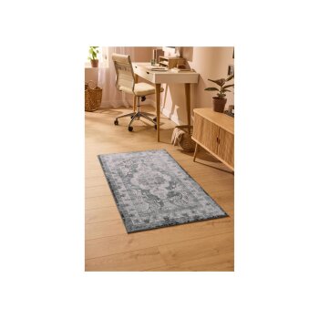 LIVARNO home Vintage-Teppich, geeignet für Fußbodenheizung (Grau) - B-Ware neuwertig