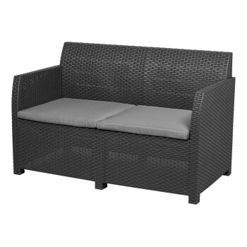 LIVARNO home Loungeset mit Tisch, 4-teilig, Kunststoff, anthrazit - B-Ware sehr gut