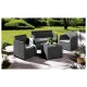 LIVARNO home Loungeset mit Tisch, 4-teilig, Kunststoff, anthrazit - B-Ware sehr gut