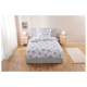 LIVARNO home Bettwäsche, aus Edel-Renforcé, 140 x 200 cm, Blumen/weiß/grau - B-Ware neuwertig