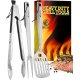 Mountain Grillers 3-teiliges BBQ-Tool-Grill-Set, edelstahl - B-Ware Transportschaden Kosmetisch