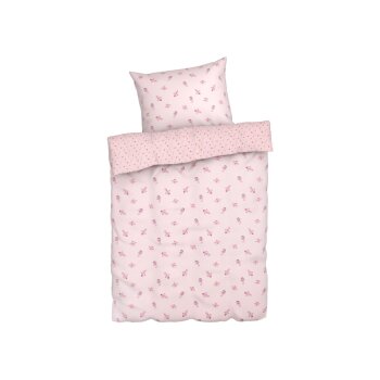 LIVARNO home Kinder-Bettwäsche, 140 x 200 cm, weiß/rosa - B-Ware neuwertig
