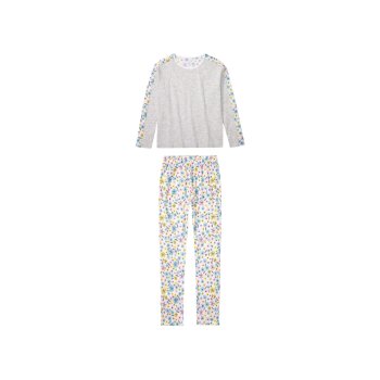 pepperts!® Kinder Pyjama (Grau/Weiß, 158/164) -...