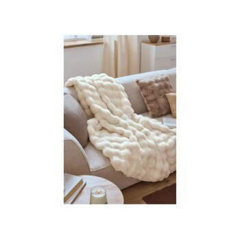 LIVARNO® Kuscheldecke, 130 x 170 cm, weiß -...