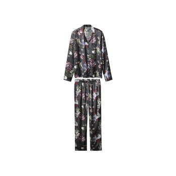 esmara® Damen Satin-Pyjama (Floral, L(44/46)) -...