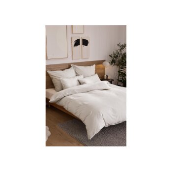 LIVARNO® Bettwäsche, aus Feinbiber, 220 x 200 cm, beige - B-Ware neuwertig