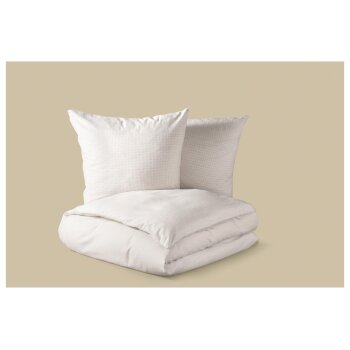 LIVARNO® Bettwäsche, aus Feinbiber, 220 x 200 cm, beige - B-Ware neuwertig