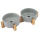ZOOFARI® Futternapf / Doppelfutternapf (Doppelnapf, Grau) - B-Ware sehr gut