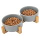 ZOOFARI® Futternapf / Doppelfutternapf (Doppelnapf, Grau) - B-Ware sehr gut