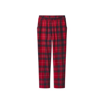 esmara® Damen Pyjama mit Hose aus Flanell (navy/red, M(40/42)) - B-Ware neuwertig
