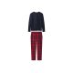 esmara® Damen Pyjama mit Hose aus Flanell (navy/red, M(40/42)) - B-Ware neuwertig