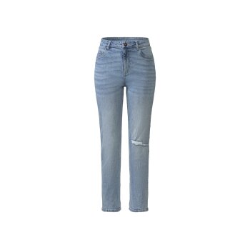 esmara® Damen Jeans, Straight Fit, hoher Baumwollanteil (Hellblau, 44/30) - B-Ware neuwertig