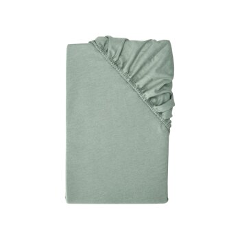LIVARNO® Spannbettlaken, aus Feinbiber, 180-200 x 200 cm, grün - B-Ware neuwertig