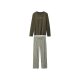esmara® Damen-Baumwollpyjama, L, olive - B-Ware neuwertig