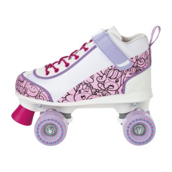 CRIVIT Kinder-Rollschuhe, PU-Rollen, ABEC-5 Kugellager (weiß/rosa/lila, 35/36) - B-Ware sehr gut