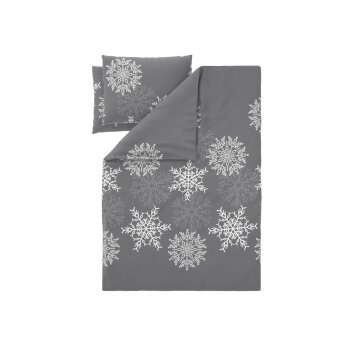LIVARNO® Bettwäsche, aus Fleece, 200 x 220 cm, Schneeflocken - B-Ware neuwertig