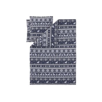 LIVARNO® Bettwäsche Fleece, 200 x 220 cm (Hirsche blau) - B-Ware neuwertig