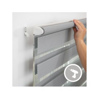 Lichtblick Duo Rollo Klemmfix, ohne Bohren, ab 45 x 150 cm (Grau, 60x220 cm) - B-Ware neuwertig