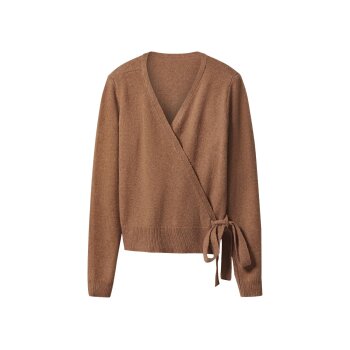 esmara® Damen Wickelcardigan (Braun, M(40/42)) - B-Ware neuwertig
