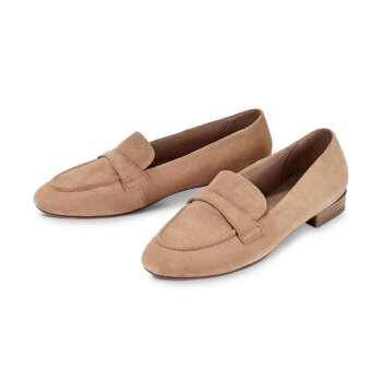 Tchibo Damen-Loafer, aus Veloursleder, 39, braun - B-Ware sehr gut