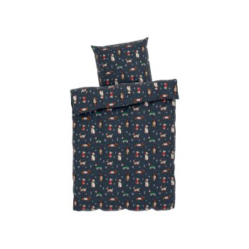 LIVARNO home Mikrofaser-Feinbiber-Wendebettwäsche, 135 x 200 cm (Navy) - B-Ware neuwertig